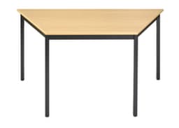Trapezförmiger Vierkantrohr-Mehrzwecktisch, Breite x Tiefe 1200 x 510 mm, Platte Buche