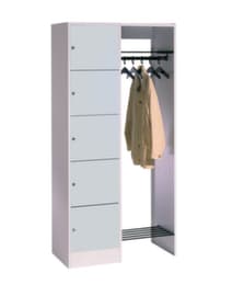 C+P Schließfach-Garderobe Classic lichtgrau mit 5 Fächern, Breite 960 mm