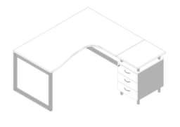 Quadrifoglio Büro-Set Practika mit 1 Schreibtisch, 1 Standcontainer