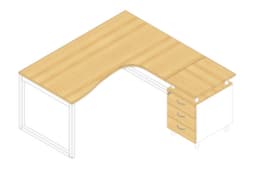 Quadrifoglio Büro-Set Practika mit 1 Schreibtisch, 1 Standcontainer