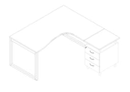 Quadrifoglio Büro-Set Practika mit 1 Schreibtisch, 1 Standcontainer