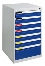 stumpf Schubladenschrank MovaFlex, 7 Schublade(n), RAL7035 Lichtgrau/RAL5010 Enzianblau