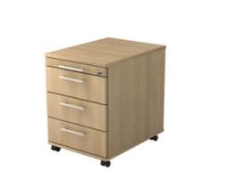 Rollcontainer Solid, 3 Schublade(n), Eiche/Eiche