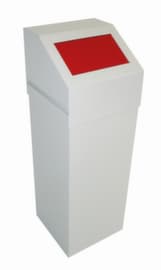 Wertstoffsammler SAUBERMANN mit Einwurfklappe, 65 l, RAL7035 Lichtgrau, Deckel rot