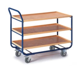 Rollcart Tischwagen mit Holzkästen 775x475 mm, Traglast 150 kg, 3 Etagen