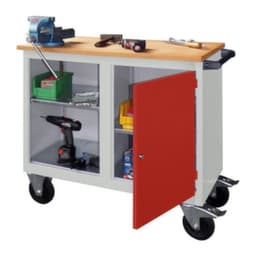 PAVOY Mobile Werkbank, 1 Schrank, 2 Ablageböden