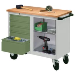 PAVOY Mobile Werkbank, 5 Schubladen, 2 Ablageböden
