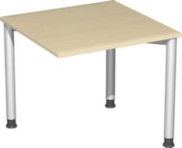 Gera Angle de liaison anguleux Milano avec 3 pieds d'appui, largeur x profondeur 800 x 800 mm, plaque érable