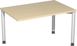 Gera Angle de liaison anguleux Milano avec 3 pieds d'appui, largeur x profondeur 1200 x 800 mm, plaque érable