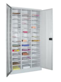 PAVOY Armoire de tri courrier Basis RAL7035, 39 compartiments, RAL7035 gris clair/RAL7035 gris clair