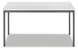 Table polyvalente rectangulaire en tube carré, largeur x profondeur 1200 x 600 mm, panneau gris clair