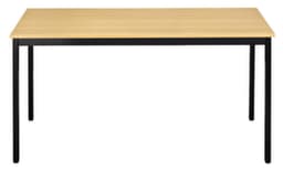 Table polyvalente rectangulaire en tube carré, largeur x profondeur 1200 x 600 mm, panneau hêtre