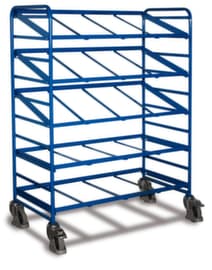 VARIOfit Chariot à étagères pour bac norme Europe, force 250 kg, 5 plateaux