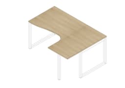 Quadrifoglio Bureau d'angle Practika, Piètem. semelles, largeur 1600 mm, chêne/blanc