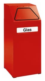 stumpf Conteneur de tri sélectif coupe-feu, 65 l, RAL3000 rouge vif, couvercle RAL3000 rouge vif