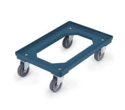 Rouleau de transport pour conteneurs Euonorm avec cadre à angle ouvert, force 300 kg, polypropylène bandage