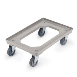 Rouleau de transport pour conteneurs Euonorm avec cadre à angle ouvert, force 300 kg, polypropylène bandage