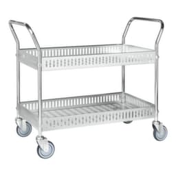 Kongamek Chariot à plateaux avec rebords 935x535 mm, force 250 kg, 2 plateaux