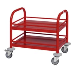 Kongamek Mini-chariot pour l'alimentaire, force 80 kg, 2 plateaux