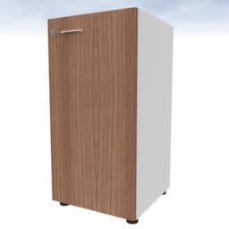 Quadrifoglio Armoire à portes battantes T45 avec porte battante, 2 hauteurs des classeurs, blanc/noyer