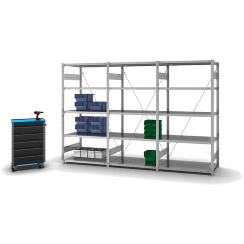 hofe System-Steckregal in Standard Bauart, Höhe x Breite x Tiefe 2000 x 1010 x 635 mm, 5 Böden