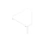 Quadrifoglio Angle de liaison anguleux Practika pour piètement en C, largeur x profondeur 840 x 840 mm, plaque blanc
